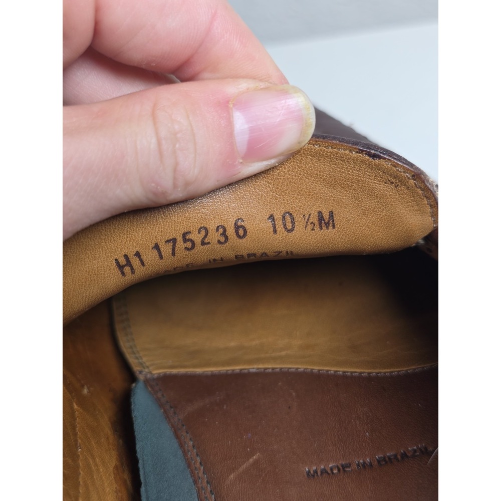 H.S. Trask Brown Leather Slip On Loafers Mens 10.5 Country Club Preppy Slip Knot - Picture 15 of 15